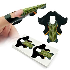 100pc Extra Long Stiletto Nail Forms for Gel Acrylic Extension with Fish Pattern
