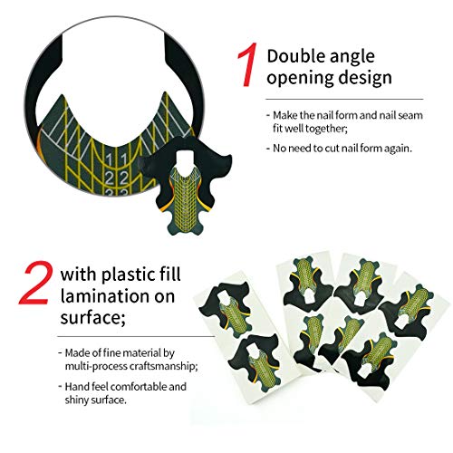 100pc Extra Long Stiletto Nail Forms for Gel Acrylic Extension with Fish Pattern - Image 4