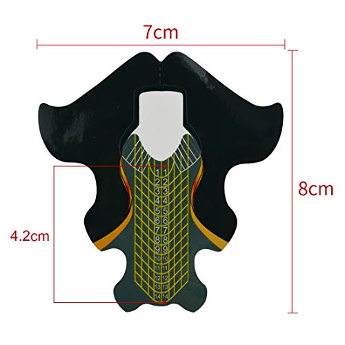 100pc Extra Long Stiletto Nail Forms for Gel Acrylic Extension with Fish Pattern - Image 3