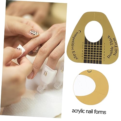 100pcs Forms for Nail Art Double Thick Form Nail Tools Form Guide Stickers Diy Nail Extension Self-adhesive Nail Form Shaper Modelling Nail Form Guide Sticker Manicure Horseshoe - Image 9
