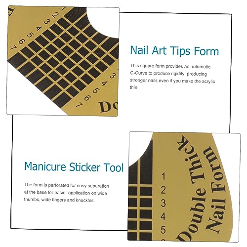 100pcs Forms for Nail Art Double Thick Form Nail Tools Form Guide Stickers Diy Nail Extension Self-adhesive Nail Form Shaper Modelling Nail Form Guide Sticker Manicure Horseshoe - Image 6