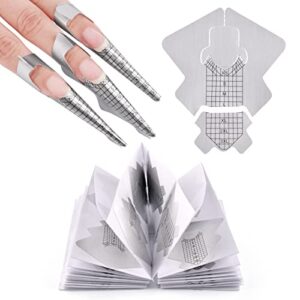 100 Piece Strong Mermaid Dual Use Separable Nail Form Extension Stickers Self-Adhesive Gel Acrylic Builder Molds