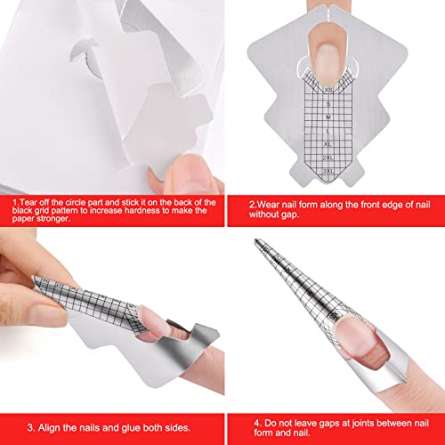 100 Piece Strong Mermaid Dual Use Separable Nail Form Extension Stickers Self-Adhesive Gel Acrylic Builder Molds - Image 7
