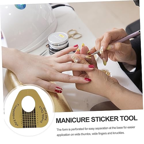Gold Horseshoe Nail Extension Forms Acrylic Gel Sculpting Paper Stickers 100 Pieces - Image 4