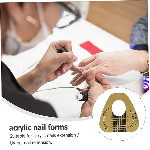 Gold Horseshoe Nail Extension Forms Acrylic Gel Sculpting Paper Stickers 100 Pieces - Image 8