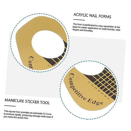 Gold Horseshoe Nail Extension Forms Acrylic Gel Sculpting Paper Stickers 100 Pieces - Image 7