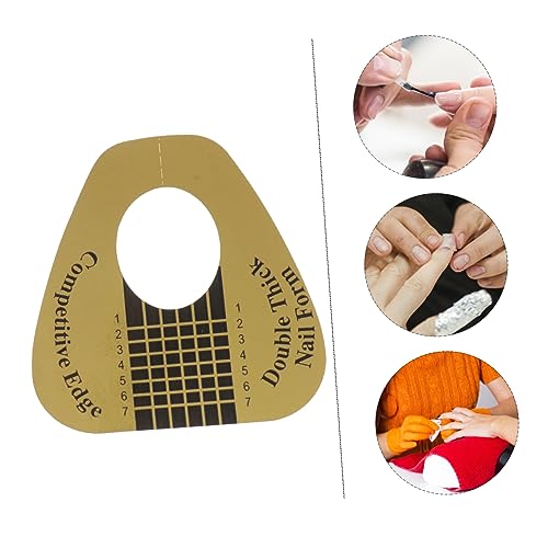 Gold Horseshoe Nail Extension Forms Acrylic Gel Sculpting Paper Stickers 100 Pieces - Image 6