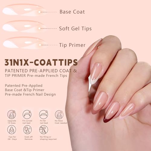 LuGlory 1050 Piece Color Salon Acrylic Semi Gel Nail Tips with Pre-applied Primer and Base Coat - Image 7