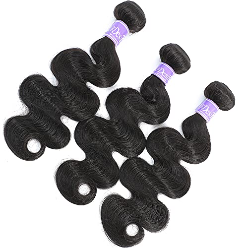 10A Brazilian Body Wave Virgin Hair Weave Bundles 3 Pack 14 16 18 Inch Natural Black - Image 9