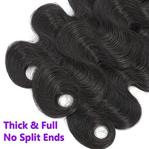 10A Brazilian Body Wave Virgin Hair Weave Bundles 3 Pack 14 16 18 Inch Natural Black - Image 6