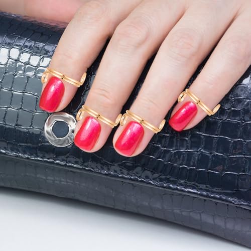 10pcs Adjustable Wudu Nail Rings for Women, No Adhesive Fingertip Jewelry in Gold - Image 4