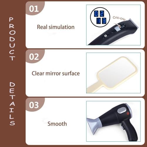 10pcs Pretend Toy for Girls and Boys, Kids Hairdressing Set, Kids Salon Hairdresser Set, Haircut Barber Set Toy, Beauty Salon Playset, Fashion Pretend Makeup Set for Boys, Dress Up Game - Image 5
