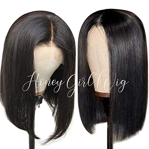12 Inch 150% Density Bob Wig Brazilian Virgin Hair Glueless Fake Scalp Lace Front for Black Women - Image 4