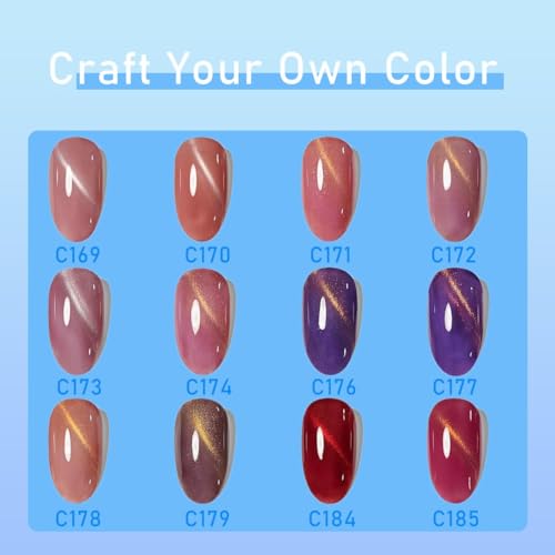 12 Colors Cat Eye Gel Nail Polish Kit with UV LED Lamp Magnetic Sticks for Home DIY Manicure - Image 2