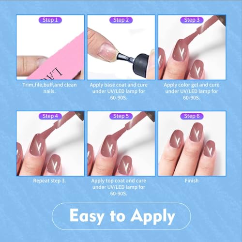 12 Colors Cat Eye Gel Nail Polish Kit with UV LED Lamp Magnetic Sticks for Home DIY Manicure - Image 7