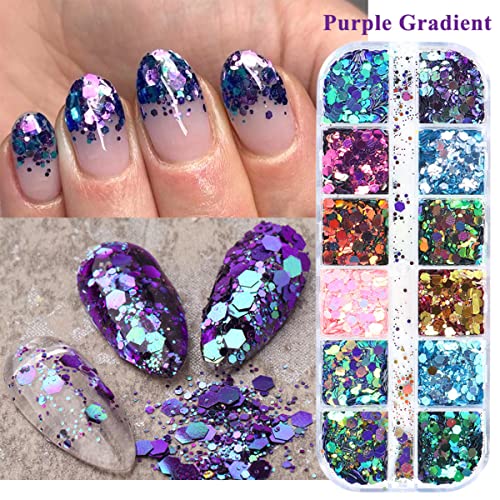 12 Colors Hexagon Chunky Glitter Sequins for Crafts and Nail Art Decoration - Image 6