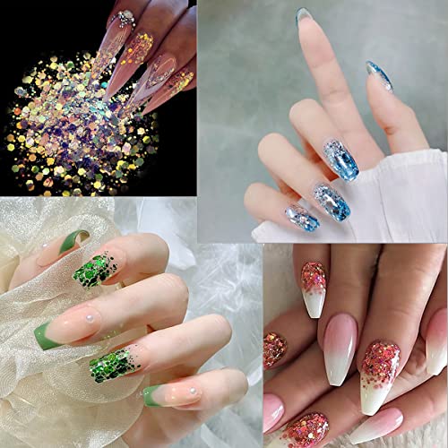 12 Colors Hexagon Chunky Glitter Sequins for Crafts and Nail Art Decoration - Image 2