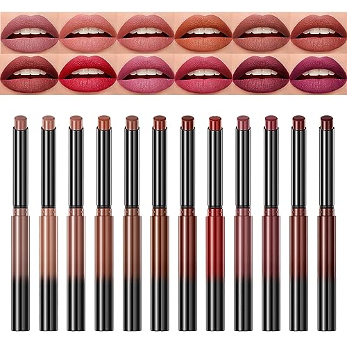 12 Colors Matte Waterproof Long Lasting Velvet Lipstick Set for Women