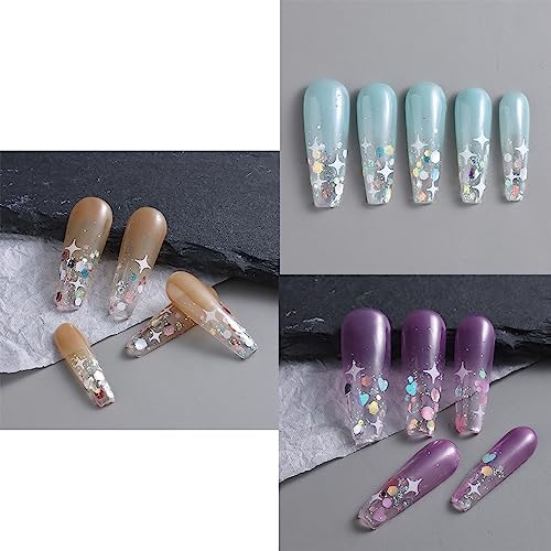 12 Grids Holographic Nail Glitter Mixed Shape Iridescent Glitter Flakes Hearts 3D Star Nail Gems DIY Nail Glitter for Nail Art Decoration Accessories Nail Glitters Acrylic Nails Sequins. - Image 7
