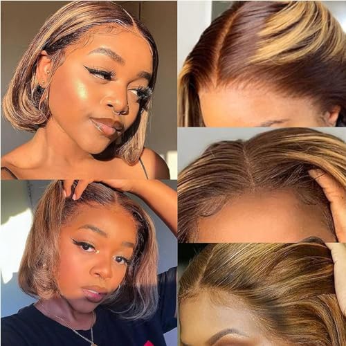 12 Inch 13x4 HD Lace Front Short Bob Wig Human Hair for Black Women 180% Density - Image 2