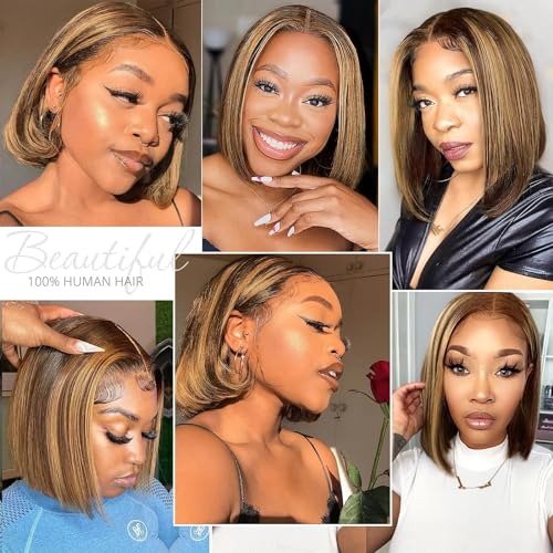 12 Inch 13x4 HD Lace Front Short Bob Wig Human Hair for Black Women 180% Density - Image 5