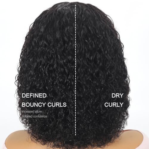 12 Inch Short Curly Bob Human Hair Wig with Bangs, Glueless Wear and Go for Women - Image 4