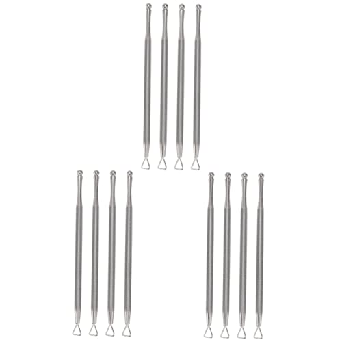 12 pcs Salon Cuticle Removal Polishsilver and for Golden Silver Pedicure Spa Practical Pusher Beauty Textured Toenails Metal Gel Art Design Professional Tool Cleaner Remove
