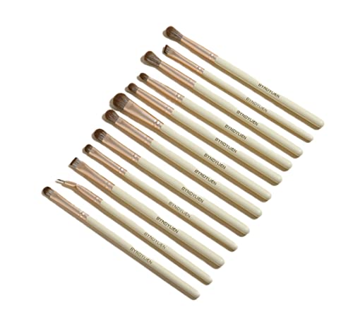 12-Piece Eye Makeup Brush Set with Soft Synthetic Fiber, Easy Application
