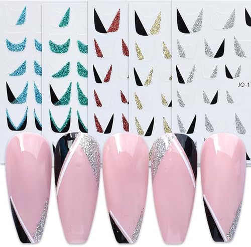 12 Sheets Large Size 3D Gold Nail Art Stickers,Nail Decals Nail Art Design Self Adhesive Nail Supplies, Colorful Nail Stickers for Women Manicure Decoration (WMFS-CF)