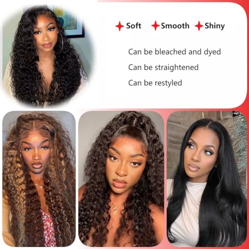 12A Brazilian Deep Wave Human Hair Bundles 300g Natural Color 14" 16" 18" - Image 3