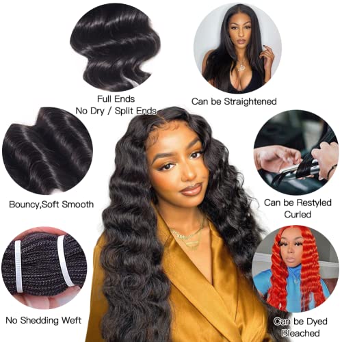 12A Grade Loose Deep Wave Bundles Loose Deep Wave Human Hair 3 Bundles Brazilian Loose Deep Wave Bundles 12A Virgin Loose Curly Weave Bundles Human Hair 100% Unprocessed Curly Hair Extensions - Image 5