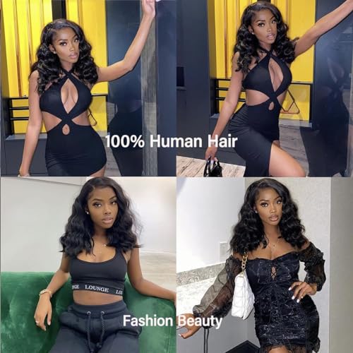 12A Human Hair Bundles Body Wave 4 Short Bundle 8 8 8 8 Inch 100% Unprocessed Brazilian Virgin Hair Extensions for Black Women Natural Color - Image 5