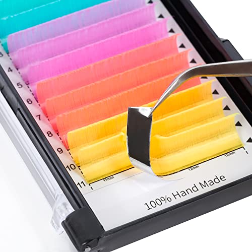 12mm Multi-Colored UV Neon Easy Fan Eyelash Extensions for Stunning Eye Looks - Image 4