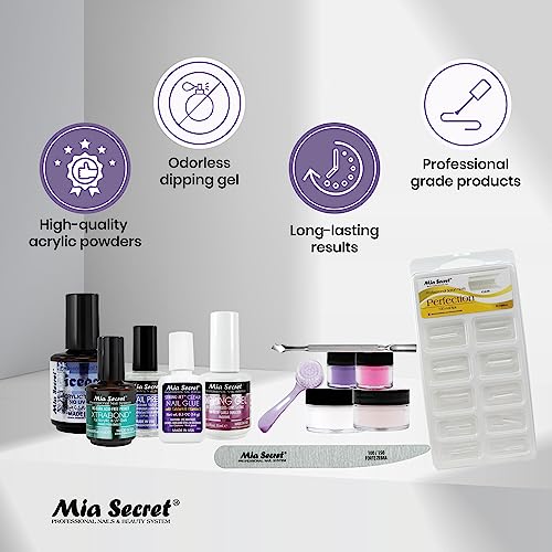 Mia Secret 13 Piece Odorless Dip Powder Nail Kit - White, Pink, Purple, Magenta Includes Primer - Image 5