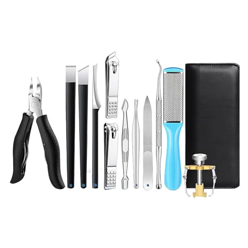 13 Piece Professional Pedicure Tool Set for Ingrown & Thick Nails Men Women