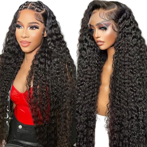 20 Inch 13x4 Deep Wave Lace Front Wig 180% Density Pre Plucked Natural Color