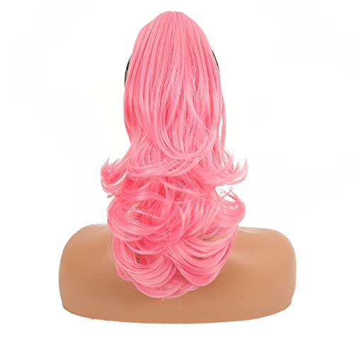 14 Inch Curly Pinkish Synthetic Claw Clip-In Ponytail Extension for Women and Girls - Image 5
