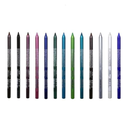 14 Colors Colorful Eyeliner, Waterline Eyeliner Waterproof, Rainbow Colorful Neon Eyeliner Pencil Pigmented, Red Pink White Blue Purple Rainbow Colorful Liquid Eyeliner Pen Set Makeup Gift Kit ( Color