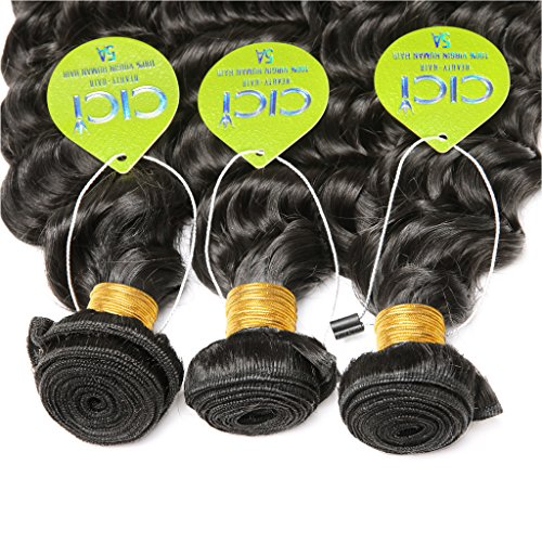 14 Inch 5A Brazilian Virgin Deep Wave Hair Weave Bundle Natural Color - Image 4