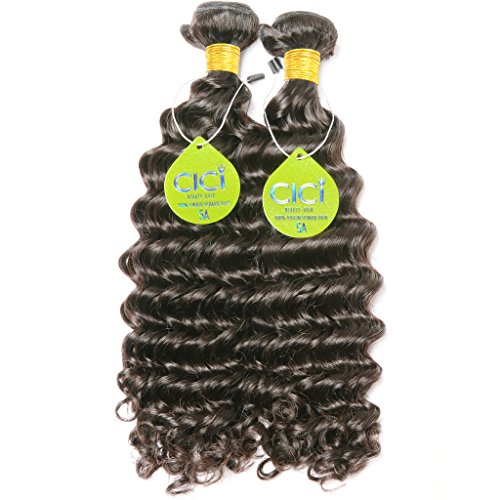 14 Inch 5A Brazilian Virgin Deep Wave Hair Weave Bundle Natural Color - Image 2