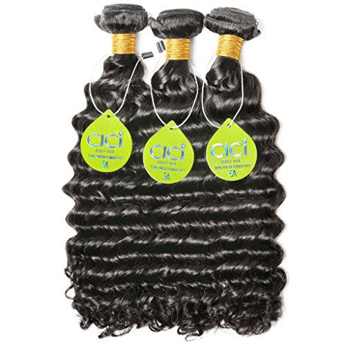 14 Inch 5A Brazilian Virgin Deep Wave Hair Weave Bundle Natural Color - Image 3