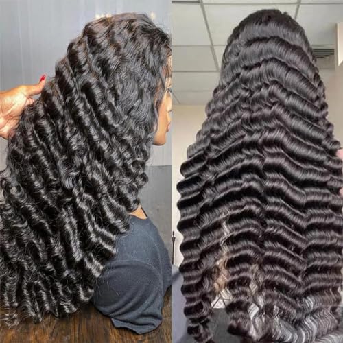 14 Inch Deep Wave HD Lace Front Wig for Black Women, 180% Density - Image 3