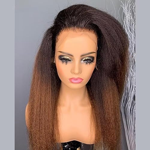 14-Inch Ombre Kinky Straight 360 Lace Front Wig Natural Look Comfort - Image 4