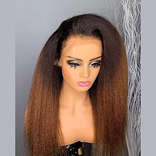 14-Inch Ombre Kinky Straight 360 Lace Front Wig Natural Look Comfort - Image 3