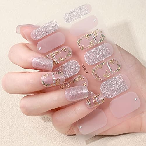 14 Pieces/Sheet Nails Polish Strips for Women Self-Adhesive Warm Color Nails Polish Sticker Full Nail Wraps for Nail Art - Image 2