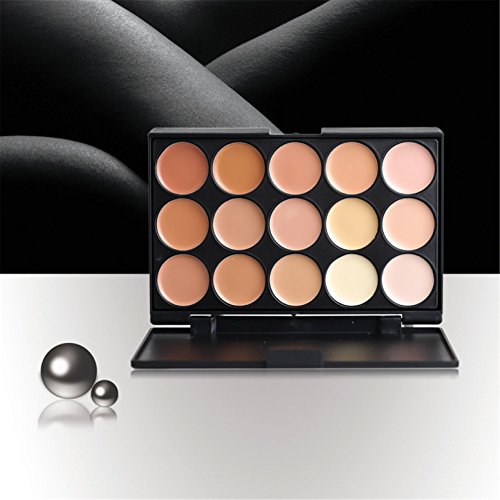 15 Colors Cream Contour Face Concealer Palette, FantasyDay Long Lasting Full Hydrating Coverage Conceals Corrects Foundation Camouflage Makeup Set for Correcting Dark Circles Acne Blemish + 1 Brush - Image 7