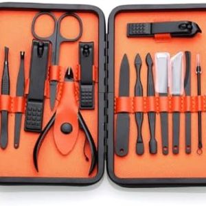 15 Piece Nail Clippers Set, Black Nail Clipper Set, Nail Enhancement Tool, Nail Clipper Set (Color : D, Size : 15.7 * 10cm)