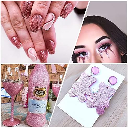 150g Extra Fine Glitter, Holographic Ultra Fine Glitter Powder for Resin, Tumblers, Makeup Face Eye Hair Body, Crafts Painting Arts, Nail Art DIY Decoration (Rosa Pink) - Image 6