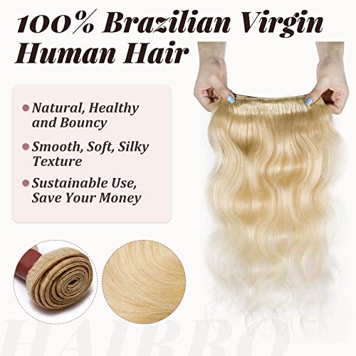 16 Inch Body Wave Unprocessed Brazilian Virgin Human Hair Extensions 100g Bundle Bleach Blonde - Image 4