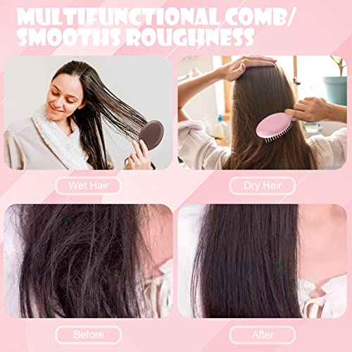 16 Pack Mini Hair Brush, Travel Detangling Brush ANSLCA Bulk Hair Brushes Set - Include 8 Mini Brush for Hair + 8 Fine Wide Hair Combs Wet Dry Hair for Girls Kids Women Boys Men, Multicolor - Image 5